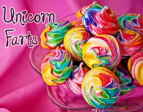 Rainbow Meringue, Rainbow Cake Recipe, Rainbow Desserts, Unicorn Farts, Sweet Easy, Unicorn Poop, Rainbow Cupcakes, Rainbow Food, Kids Party Food