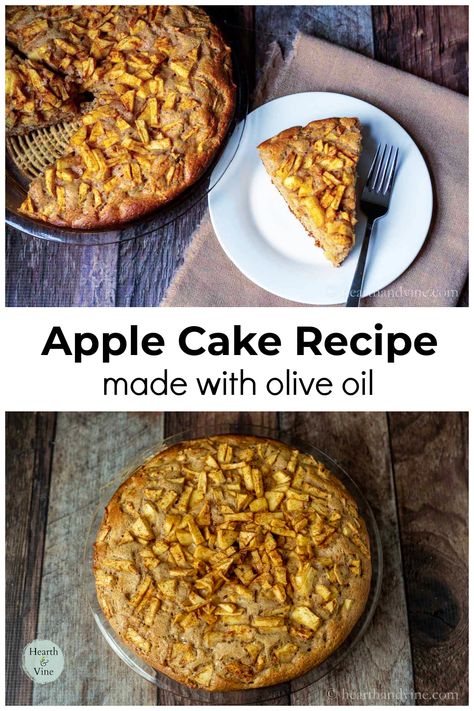 Olive Oil Apple Cake, Apple Olive Oil Cake, Cakes Made With Oil, Cake Base Recipe, Healthy Apple Cake, Apple Cake Recipe Easy, Olive Oil Cake Recipe, Easy Apple Cake, Fresh Apple Cake