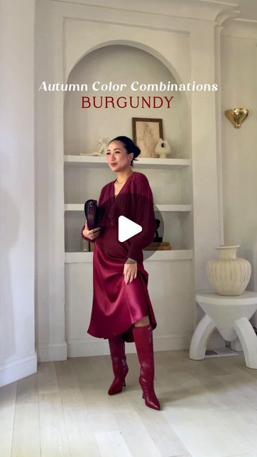 Wendy Nguyen on Instagram: "Autumn trending color combinations with burgundy ♥️📕💋 Fall is my favorite season and burgundy is such a gorgeous color for autumn 🍂 One sweater, 4 outfits highlighting the versatility of burgundy.   Comment with ‘FALL’ for all outfit details to your DM. All looks are also shared on my LTK shop 🍂  Which color combination is your favorite?" Burgundy Color Combinations, Wendy Nguyen, Instagram Autumn, Favorite Season, Burgundy Color, Color Combination, Outfit Details, Color Trends, Fall Colors