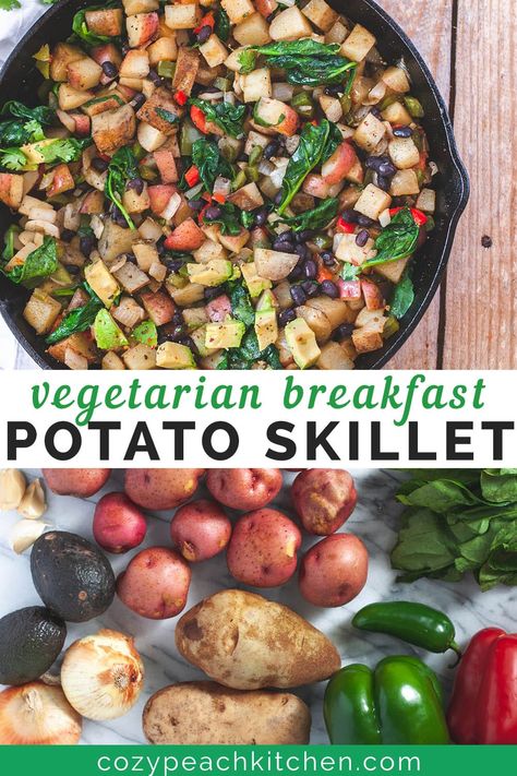 Vegan Potato Breakfast, Potato Skillet Breakfast, Plant Based Diet Breakfast, Breakfast Potatoes Skillet, Breakfast Potato, Potato Skillet, Breakfast Vegetables, Plant Based Recipes Breakfast, Potato Breakfast