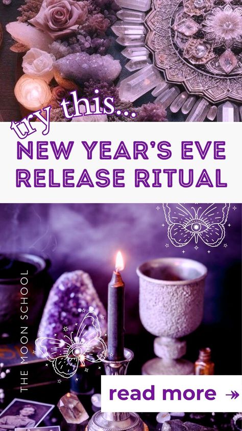 The Perfect Release Ritual for New Years Eve Wicca New Year Ritual, Spells For New Years Eve, 12 Magical Nights Ritual, New Years Ritual Ideas, Solstice Spells, Pagan New Year, Release Ritual, Ritual Ideas, Witchy Tips