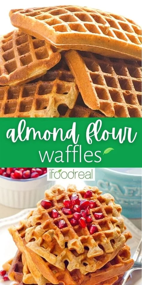 Gluten Free Waffles Almond Flour, Almond Flour Waffle Recipe, Protein Easy Breakfast, Eggs Greek Yogurt, Almond Flour Baking, Almond Flour Waffles, Waffle Recipe Healthy, Waffle Iron Recipes, Healthy Waffles