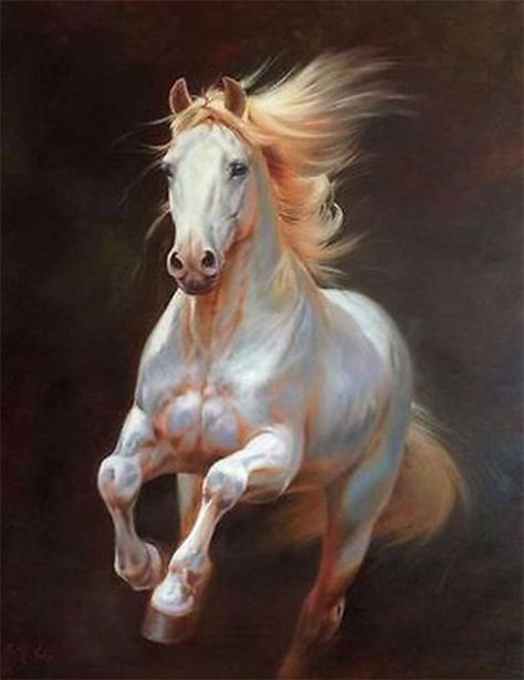 Regnul Animal, Horse Oil Painting, Painted Horses, Horse Artwork, Horse Wallpaper, Most Beautiful Horses, Horse Drawings, Equine Art, White Horses