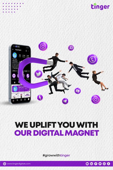 We uplift you with our Digital Magnet   #socialmedia #marketing #socialmediamarketing #digitalmarketing #instagram #branding #business #marketingdigital #seo #design Digital Marketing Logo Ideas, Digital Media Logo, Seo Design, Posts Ideas, People Png, Adobe Illustrator Graphic Design, Facebook Cover Design, Social Themes, Social Media Advertising Design