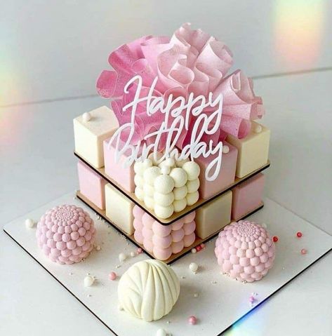 Cube Cake, Cafeteria Food, Bakery Decor, Beautiful Cake Designs, Elegant Birthday Cakes, Adult Birthday Cakes, Baby Shower Desserts, Creative Cake Decorating, Easy Cake Decorating