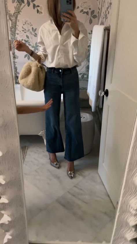 Best white button down and $60 jeans. Have them in 3 colors. #LTKstyletip #LTKunder100 #LTKworkwear born on fifth by emily hertz White Button Up Outfit, Button Up Outfit, Born On Fifth, Mom Jeans Outfit, Outfit Fall, White Button Up, White Button Down, Jeans Outfit, Fall Wardrobe