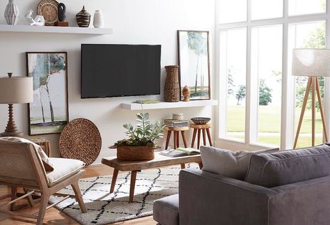 Living Room TV Ideas: Solutions for Your Top TV Challenges Tudor Remodel, Living Room Tv Wall Decor, Small Tv Room, Tv Placement, Pinterest Living Room, Family Room Layout, Brick Houses, Small Tv, Living Room Wall Units