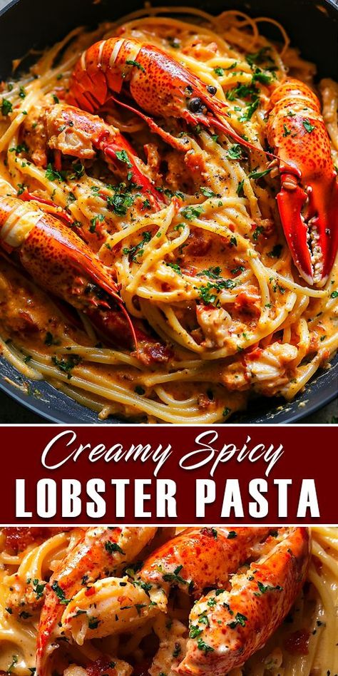 This Creamy Spicy Lobster Pasta recipe is your go-to for a delicious and easy-to-make meal. Featuring succulent lobster 🦞, creamy sauce, and a touch of spice, this dish is perfect for a date night or a special dinner with friends. 📌 Save this Pin and get ready to impress your guests with this irresistible seafood pasta! ➡️ Click the link for the full recipe and don’t forget to follow for more delicious recipes! #LobsterPasta #SeafoodRecipes #SpicyPasta #CreamyPasta #DinnerIdeas#EasyRecipes Spicy Tomato Cream Sauce, Spicy Seafood Pasta, Spicy Lobster, Lobster Pasta Recipe, Baked Shrimp Recipes, Lobster Pasta, Tomato Cream Sauce, Spicy Pasta, Cream Pasta