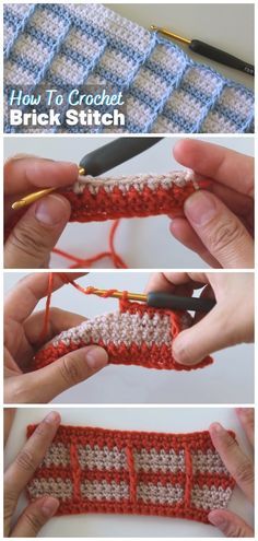 Crochet Brick Stitch, Cross Stitch Single Crochet, Crossed Stitch, Crochet Edging Tutorial, Crochet Star Stitch, Clever Kids, Stitch Blanket, Knit Blankets, Crochet Sewing