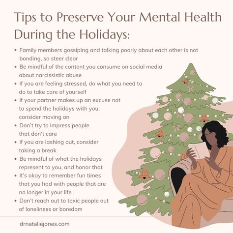 Just a few reminders on things that you can do to protect your mental health if you deal with toxic family members or loved ones during the holidays. There are things that you can do to keep your peace, and keep the toxicity at a minimum. #narcissisticabuse #toxicfamily #holidays #mentalhealth #drnataliejonespsydlpcc #protectyourmentalhealth #homefortheholidays #moveonfromtoxic #ruintheholidays Christmas Mental Health, Keep Your Peace, Protect Your Mental Health, Toxic Family Members, Media Aesthetic, Young Living Essential Oils Recipes, Toxic Family, Mental Wellbeing, Essential Oil Recipes