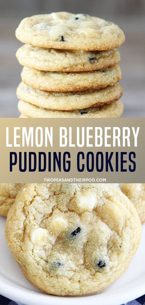 Lemon Blueberry Pudding, Cookies Blueberry, Lemon Blueberry Cookies, Blueberry Pudding, Blueberry Cookies, Blueberry Breakfast, Blueberry Desserts, Pudding Cookies, Summer Soft