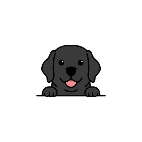 Cute black labrador retriever puppy cart... | Premium Vector #Freepik #vector #animal-mascot #mascot #funny-cartoon #mascot-design Black Dog Drawing Cute, Cartoon Black Lab, Black Dog Cartoon Illustration, Black Labrador Drawing, Cartoon Labrador, Labrador Cartoon, Labrador Illustration, Cute Black Labrador, Puppy Drawing Easy