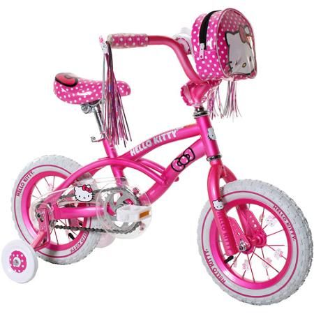 12" Hello Kitty Girls' Bike, Pink Hello Kitty Bike, Bike With Training Wheels, Hello Kitty Makeup, Pink Bike, Gif Disney, Christmas Tree Decorating Themes, Miss Kitty, Hello Kitty Backgrounds, Friends Characters