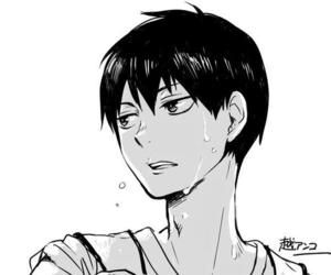 Kageyama Tobio, We Heart It, Lost, Black And White, Anime, White, Black