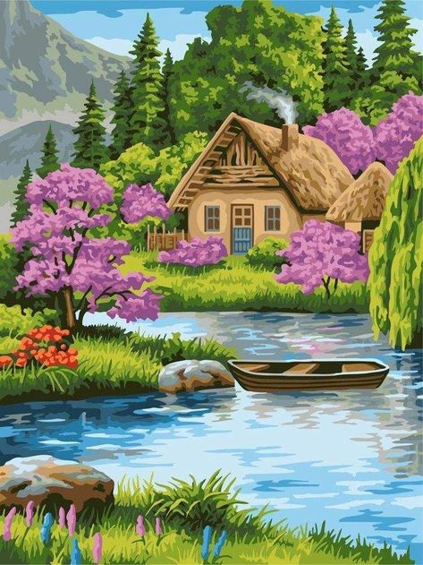 A 80 pieces jigsaw puzzle from Jigidi Jigidi Free Online Jigsaw Puzzles, House Near Water, Jigidi Puzzles, Free Jigsaw Puzzles, Free Online Jigsaw Puzzles, Canvas For Beginners, Jigsaw Puzzles Online, Water Art, Simple Acrylic Paintings