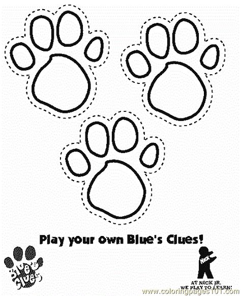 Blues Clues Blues Clues Coloring Pages, Blues Clues Cricut Svg, Blues Clues Paw Print Printable, Paw Print Drawing, We Just Got A Letter Blues Clues, Blues Clues Games, Blues Clues Paw Print, Poop Party, Blue's Clues Birthday Party