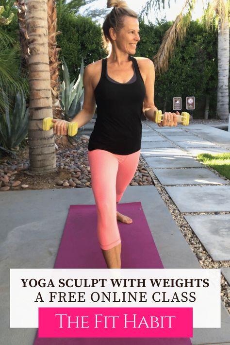 Can you get sculpted just doing yoga?  I get this question a lot.  The answer depends on a few variables, but it's definitely possible.  If you're not a fan of lifting heavy weights - this is a PERFECT alternative.  Free class included.  #onlineyoga #freeonlineyoga #yogasculpt #yogaclass #yogabody #fitnessonline #freeworkout Yoga Sculpt With Weights, Corepower Yoga Sculpt Sequence, Yoga Channels Youtube, Yoga Course Online, 30 Minute Yoga, Yoga Sculpt, Online Yoga Classes, Free Online Classes, Bikram Yoga