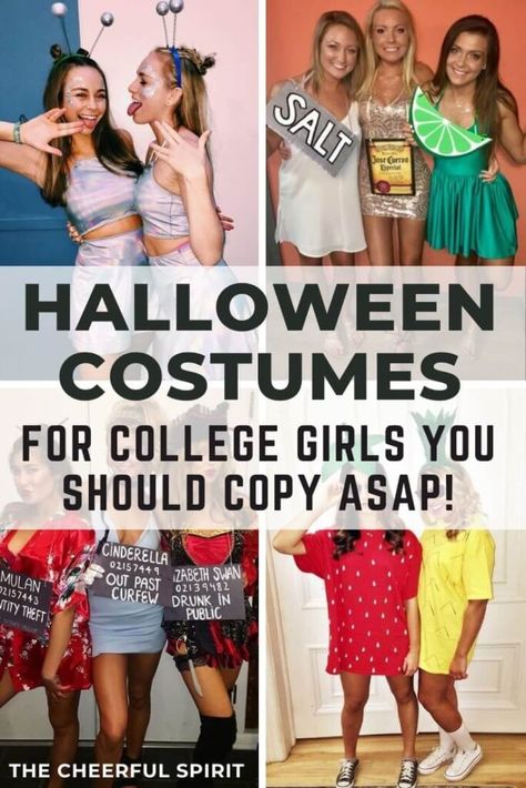 Halloween Costumes For College, College Halloween Costume Ideas, College Halloween Costume, Easy College Halloween Costumes, College Halloween Costumes, Halloween Costumes For Teens Girls, Bff Halloween Costumes, Best Friend Halloween Costumes, Halloween Costumes College Girls