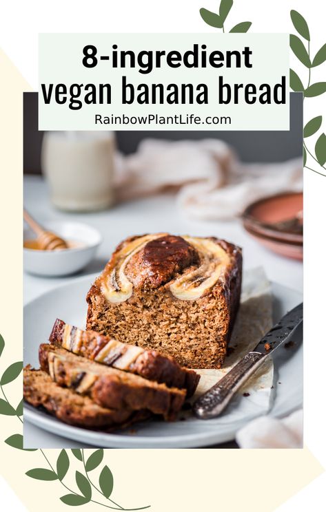 The Best Vegan Banana Bread you’ll ever taste! With just 8 ingredients, this recipe is simple yet extremely delicious. With tips on how to ensure your banana bread is tender and moist, never dense or dry! Best Vegan Banana Bread, Vegan Banana Bread Easy, Rainbow Plant Life, Vegan Banana Bread Recipe, Vegan Instant Pot Recipes, Vegan Brunch, Vegan Banana Bread, Make Banana Bread, Vegan Bread