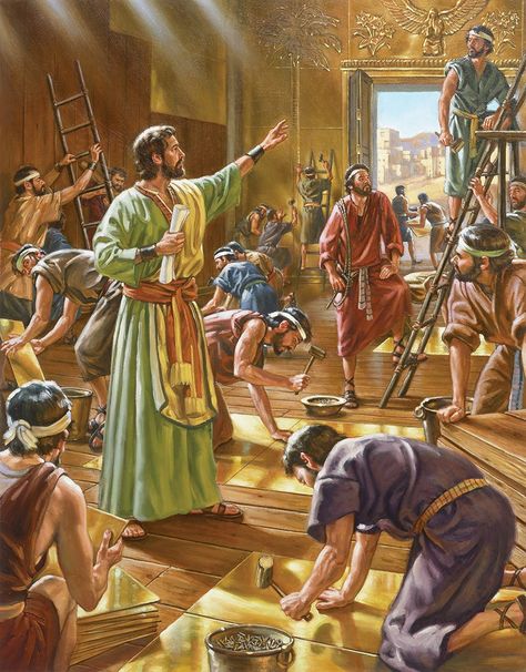 Solomon Builds The Temple, Bible Cards, Ancient Israelites, Heaven Art, Bible Images, Bible Illustrations, Jesus Christ Art, Beautiful Quran Verses, Bible Pictures