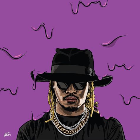 Future Art Rapper Cartoon, Rapper Future, Rapper And Anime, Future Rapper, Cartoons Hd, Rapper Wallpaper Iphone, Anime Rapper, Rapper Art, Hip Hop Art