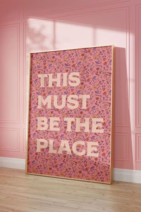 This Must Be the Place DIGITAL DOWNLOAD Floral Wall Art Typography Print Dorm Room Wall Art Cute Wall Decor Swiftie Art - Etsy Salon Aesthetic, College Wall Art, Dorm Room Wall Art, Dorm Room Art, College Walls, Apartment Wall Art, College House, Dorm Room Walls, Maximalist Wall