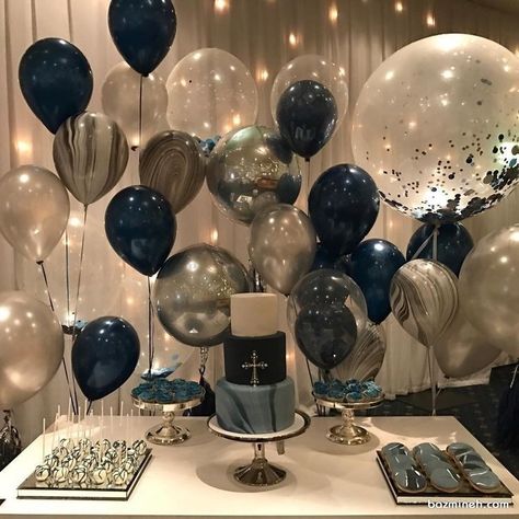 Birthday Celebration Ideas, Boyfriends Birthday Ideas, Blue Party Decorations, 16th Birthday Decorations, Birthday Room Decorations, Birthday Surprise Boyfriend, Birthday Goals, Simple Birthday Decorations, 21st Birthday Decorations