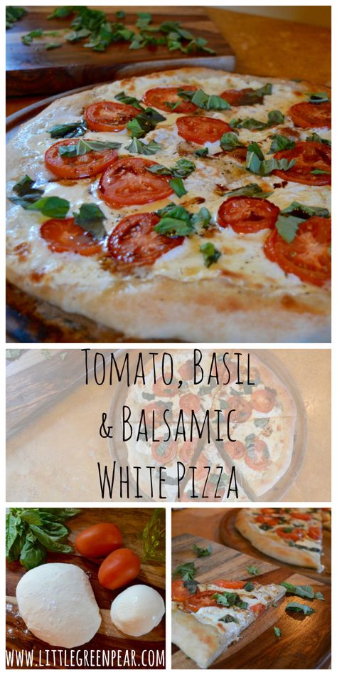 Basil Pizza, Pizza Oven Recipes, White Pizza Recipes, Delicious Pizza Recipes, Basil Recipes, White Pizza, Pizza Recipes Homemade, Delicious Pizza, Tomato Basil