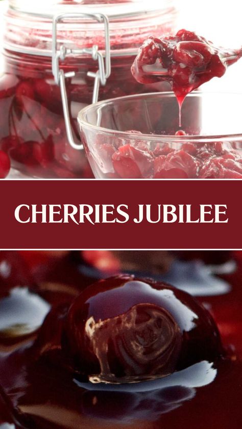 Cherries Jubilee Cherries Jubilee Recipe, Brandied Cherries Recipe, Boozy Cherries, Brandied Cherries, Fresh Cherry Recipes, Fresh Cherry, Glace Cherries, Cherries Jubilee, European Recipes