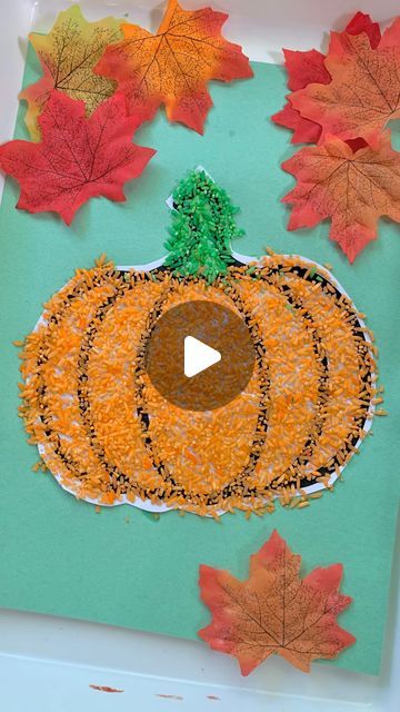 Mandisa | Happy Toddler Playtime on Instagram: "Did you know you can make a textured pumpkin using colorful rice? 🎃🍚 This pumpkin rice craft is a fun sensory activity that lets kids explore textures while creating a vibrant fall decoration. It’s the perfect hands-on craft to celebrate the autumn season! #PumpkinCraft #FallFun #SensoryPlay #CreativeKids" Pumpkin Craft Ideas For Toddlers, Pumpkin Activities For Toddlers, Rice Craft, Pumpkin Rice, Perfect Hands, Pumpkin Uses, Sensory Activity, Halloween Preschool, Kids Exploring