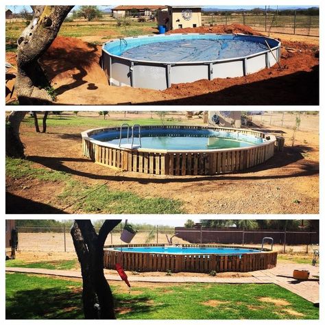 Built In Pool, Solar Pool Heater Diy, Pools Inground, Pool Deck Decorations, Piscina Intex, Oval Pool, Solar Pool Heater, Pool Hacks, Intex Pool