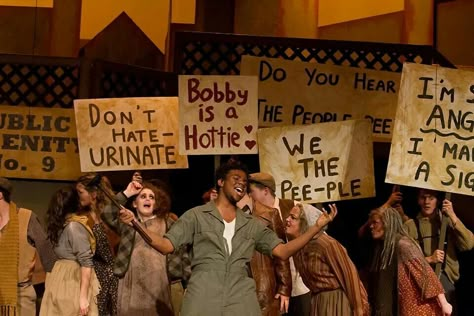 I love these signs. Urinetown The Musical, Theater Quotes, Theatre Camp, Audition Songs, Theatre Acting, Theatre Aesthetic, Musical Design, Cool Movies, Theatre Inspiration