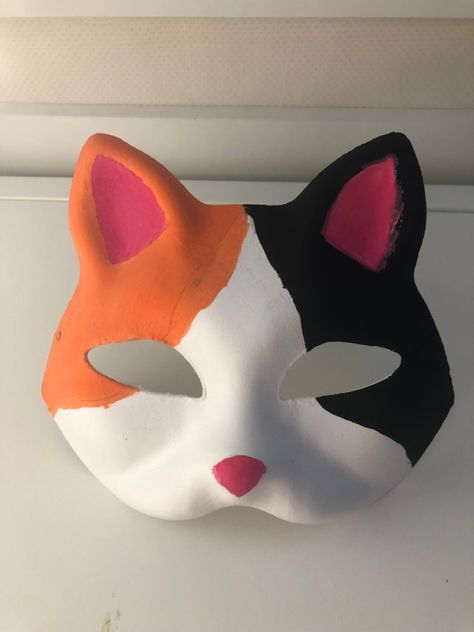 Cat Mask Diy, Fox Artwork, Mask Drawing, Cute Mask, Dragon Puppet, Cat Mask, Animal Masks, Diy Mask, Small Art