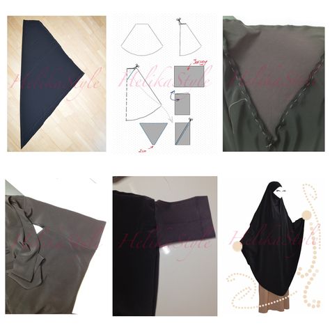 This time we sew khimar-poncho having sleeves and we will try to make khimar more comfortable for the face! French Hijab, Pola Dress, Beautiful Abayas, Hijab Styling, French Khimar, Abaya Pattern, Hijab Ideas, Poncho With Sleeves, Hijab Designs