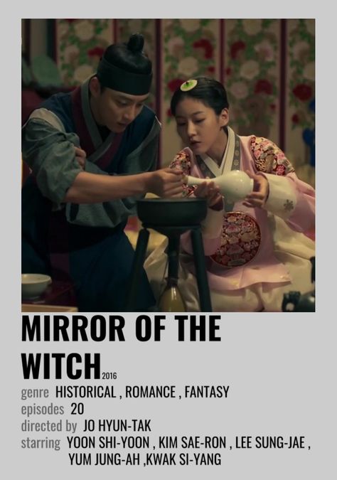 Mirror Of The Witch Kdrama, The Witch Kdrama, The Witch Poster, Mirror Of The Witch, Minimalist Polaroid Poster, Film Recommendations, Movies To Watch Teenagers, Drama List, Movie To Watch List