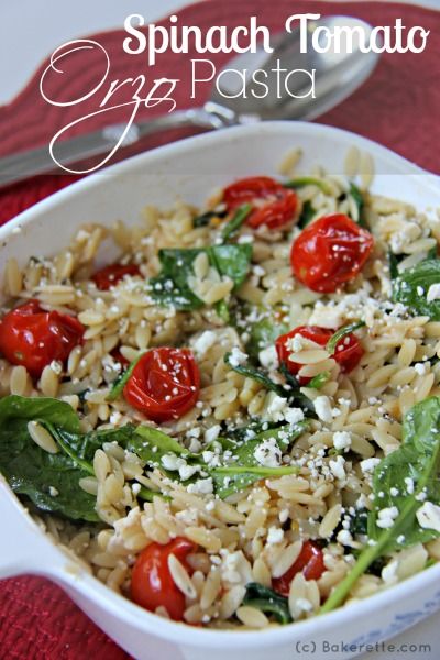 Spinach Tomato Orzo Pasta is a savory dish that will go great with any meal or even a meal in itself! Tomato Orzo Pasta, Tomato Orzo, Side Dishes For Fish, Spinach Tomato, Food Time, Pasta Salads, Orzo Pasta, Dinner Sides, Linguine