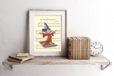 Disneys Fantasia, Mickey Nursery, Mickey Sorcerer, The Sorcerer's Apprentice, Music Art Print, Sheet Music Art, Fantasia Disney, Steamboat Willie, Disney Fanatic