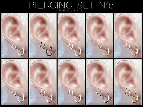 Pralinesims' Piercing Set N16 Praline Sims, Los Sims 4 Mods, Sims 4 Tattoos, Sims 4 Piercings, Sims 4 Tsr, The Sims 4 Pc, Pelo Sims, The Sims 4 Packs, Sims 4 Cc Makeup