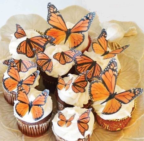 No Fail Sugar Cookie Recipe, Edible Butterflies, Edible Butterfly, Chocolate Transfer Sheets, Wedding Cupcake Toppers, Butterfly Birthday Party, Potato Starch, Butterfly Baby Shower, Monarch Butterflies