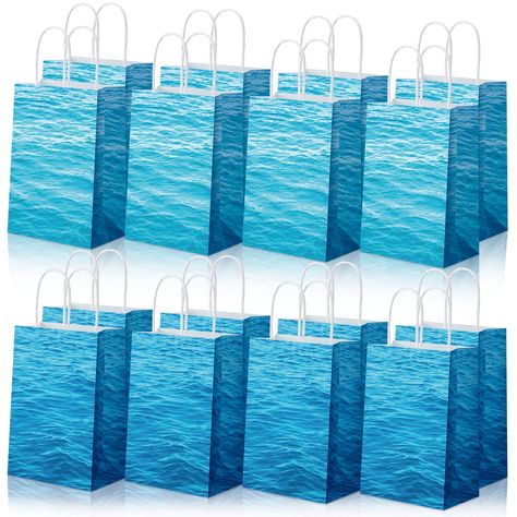 PRICES MAY VARY. Sufficient Quantity: there come 16 pieces of ocean waves themed gift bags, which are featured with bright colors and vivid ocean waves patterns, and they can not only be applied to wrap your party favors but also to decorate your parties Sturdy and Reliable: made of quality kraft paper material, the candy treat bags are sturdy and firm, lightweight and reusable, reliable to serve you for a long time if preserved carefully; And they are equipped with practical handles for conveni Science Party Favors, Sea Birthday Party Decorations, Science Party Decorations, Spider Party, Bags For School, School Birthday Party, Science Decor, Science Party, Sea Birthday Party