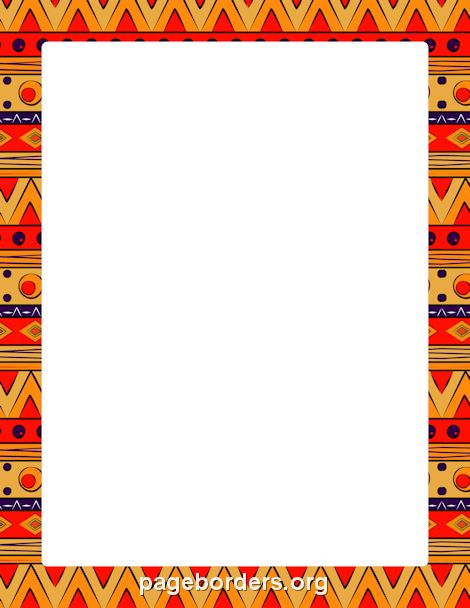 African Border Page Borders Design For History Project, Art Chicano, Printable Border, Clip Art Frames Borders, Colorful Borders Design, Border Templates, History Project, Colorful Borders, Page Borders Design