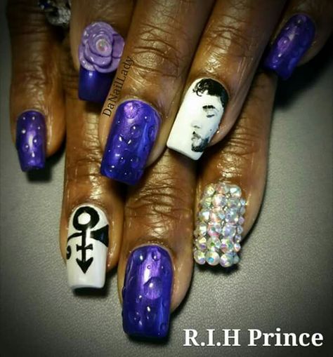 Prince Nails Prince Nails, Color For Nails, Band Nails, Purple Nail Art, Ongles Nails, Anime Nails, Nail Head, Nail Health, Unique Nails