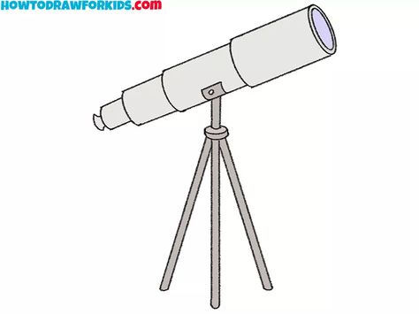 How to Draw a Telescope - Easy Drawing Tutorial For Kids Telescope Drawing, Draw Sonic, How To Draw Sonic, Easy Drawing Tutorial, Drawing Lesson, Easy To Draw, Drawing Tutorials For Kids, Cool Pencil Drawings, Blue Hedgehog