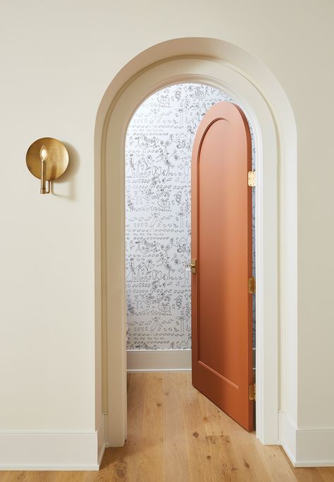 Design Indulgence: The 2021 ASID-MN Interior Design Awards - Midwest Home Terracotta Door, Unique Doors Interior, Interior Arches, Interior Door Color, Circular Door, Arched Interior Doors, Midwest Home, Interior Door Hardware, Arch Door