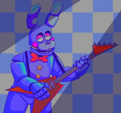 Fnaf Rockstar Bonnie, Rockstar Bonnie Fanart, Rockstar Animatronics, Rockstar Bonnie, Bonnie Fnaf, Fnaf Song, Happy 10th Anniversary, Fnaf 2, Toy Bonnie