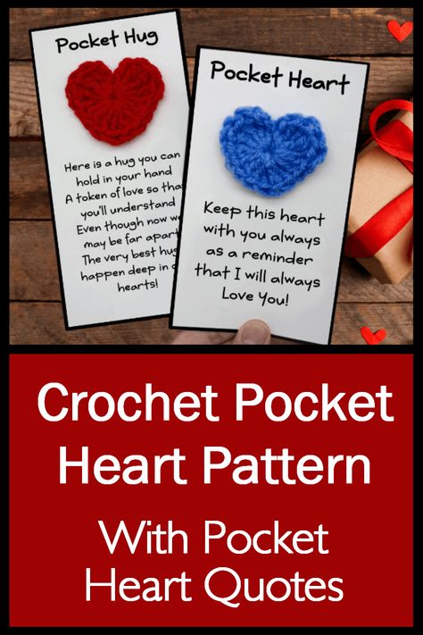 crochet-pocket-heart-pattern Pocket Hearts Free Pattern Crochet, Random Acts Of Kindness Crochet Pattern, Pocket Hugs Diy Crochet, Crochet Pocket Hug Heart Pattern, Crocheted Pocket Hugs, Crochet Get Well Soon Gifts, Pocket Heart Crochet, Crochet Pocket Hug Heart, Crochet Pocket Hugs Free Pattern