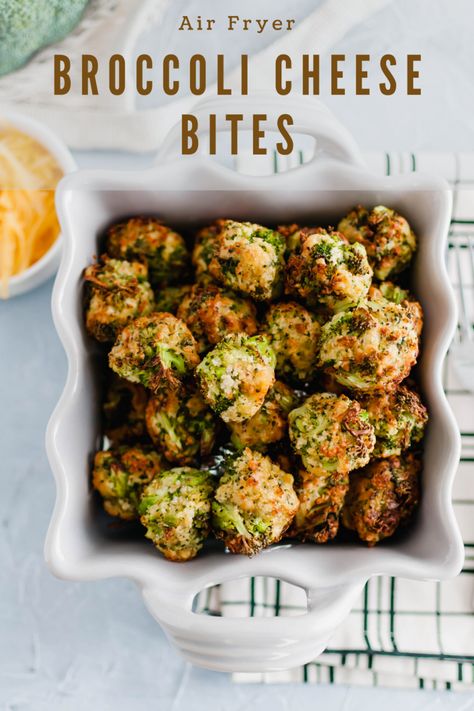 Appetizers Air Fryer, Broccoli Cheese Bites, Air Fryer Broccoli, Broccoli Bites, New Year's Eve Appetizers, Holiday Favorite Recipes, Broccoli Cheese, Cheese Bites, Cheese Balls