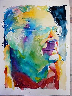 Expressive use of color, watercolor layers David Lobenberg, Watercolor Face, Watercolor Portrait Painting, Watercolour Inspiration, Painting People, Watercolor Artists, Watercolor Paintings Tutorials, Colorful Portrait, Watercolor Inspiration