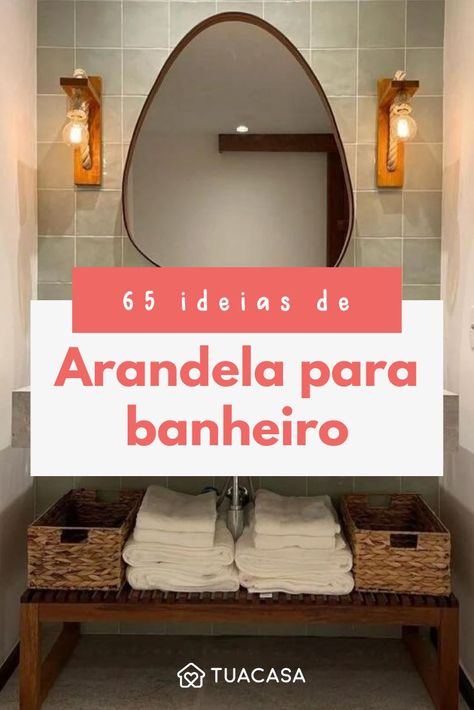 65 imagens que mostram o verdadeiro charme da arandela para banheiro! #arandela #banheiro #decoração #dicas #iluminação 📷 foto de @rafaelstenicoarq Entryway Tables, Home Office, Entryway, Mirror, Furniture, Home Decor, Design, Home Décor