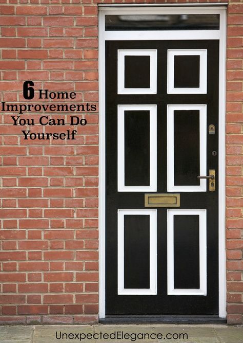 For anyone who owns a home, you want to add your own style. Here are 6 home improvements you can do yourself to give your own personality and aesthetic to your space. Black And White Front Door, Black And White Door, White Front Door, Coasters Diy, Garage Door Types, Shop Door, Home Door Design, Door Black, Wall Colour